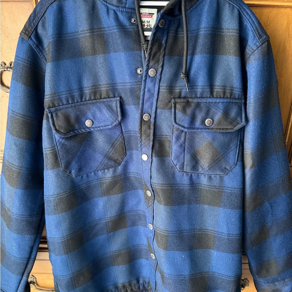 Dickies Blue and Black Lightweight Shirt Jacket